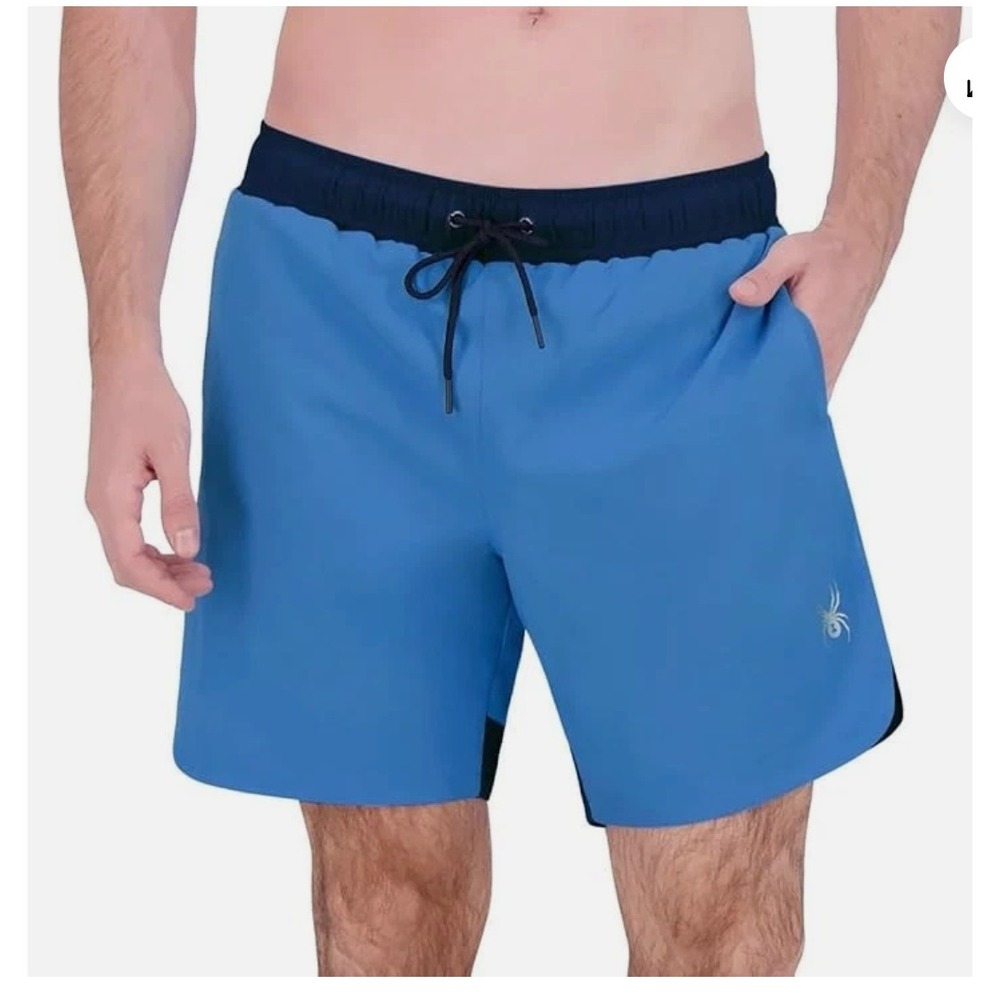 Spyder Swim Mens Blue Board Shorts Trunks Quick Dry UV Protection Size M NWT